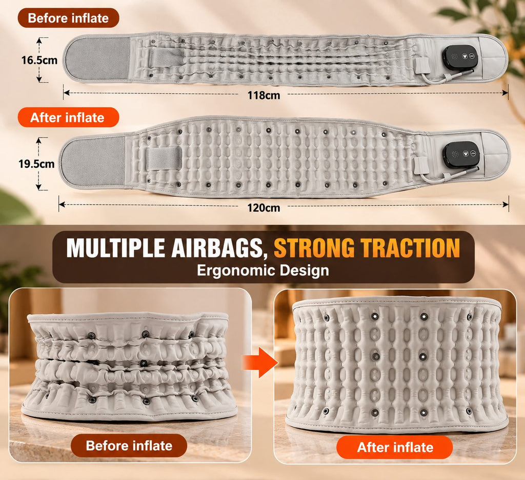 Auremib HeatRelief Belt before and after inflation