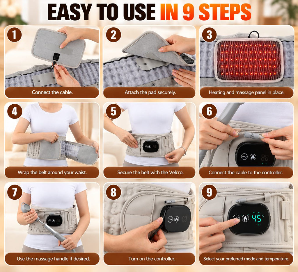 Auremib HeatRelief Belt - how to use in 9 steps